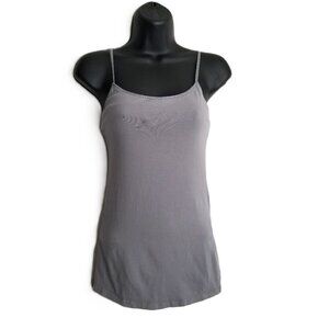 No Boundaries Tank Top Medium Gray Camisole Shelf Bra Minimalist Layering